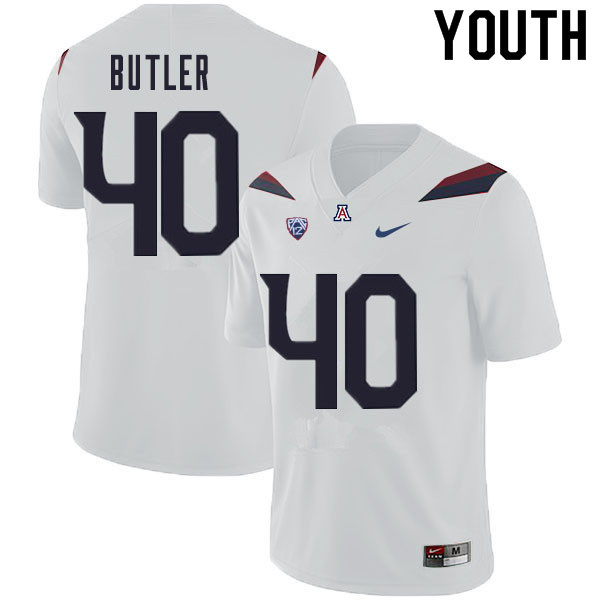 Youth #40 Jashon Butler Arizona Wildcats College Football Jerseys Sale-White - Click Image to Close